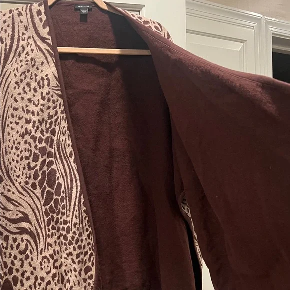 Ann Taylor Brown and Cream Animal Print Poncho - Picture 6 of 7